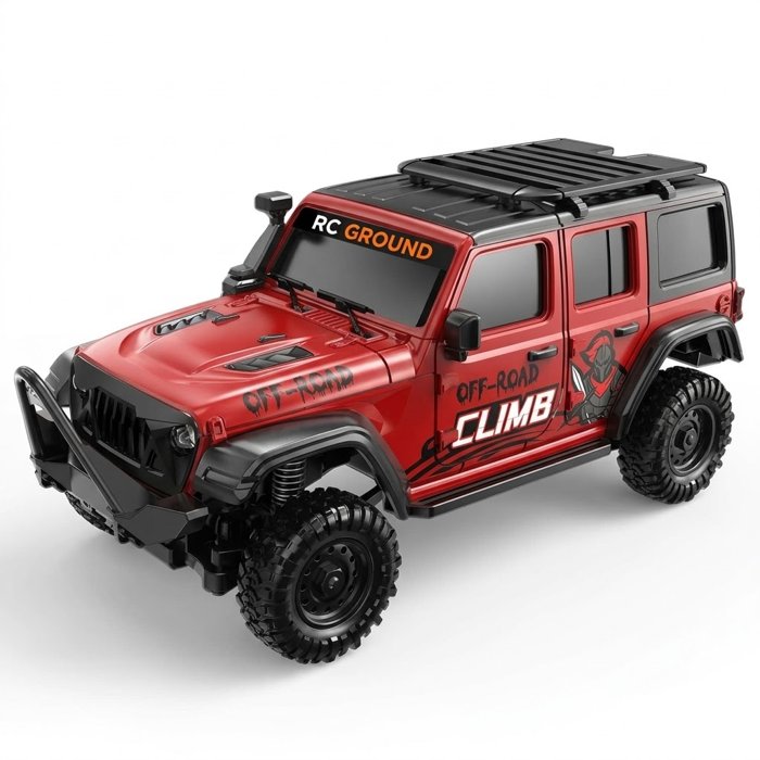 Piros Jeep Wrangler stílusú RC autó